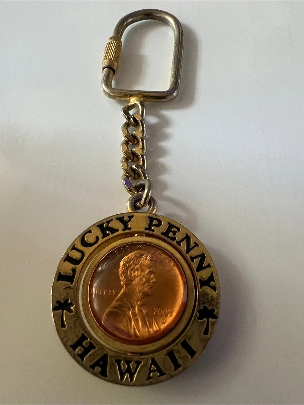 Lucky Brand Gold-Tone Lucky Penny Hawaii Keychain